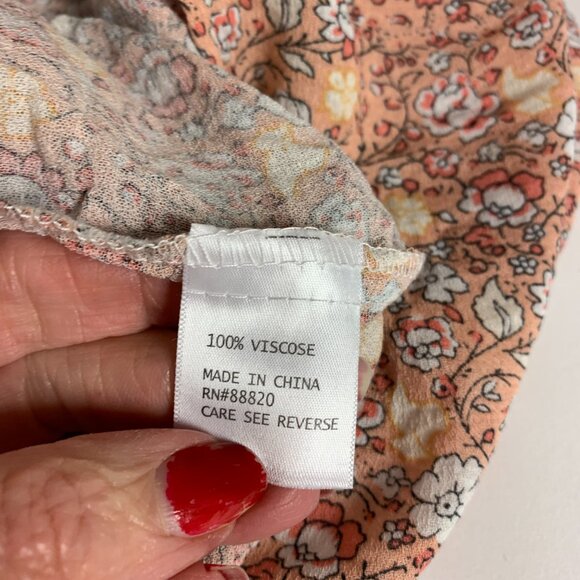 Rachel Zoe Mini Dress SZ Small Peach Floral Dainty Cottagecore Coquette Bohemian - Picture 6 of 9